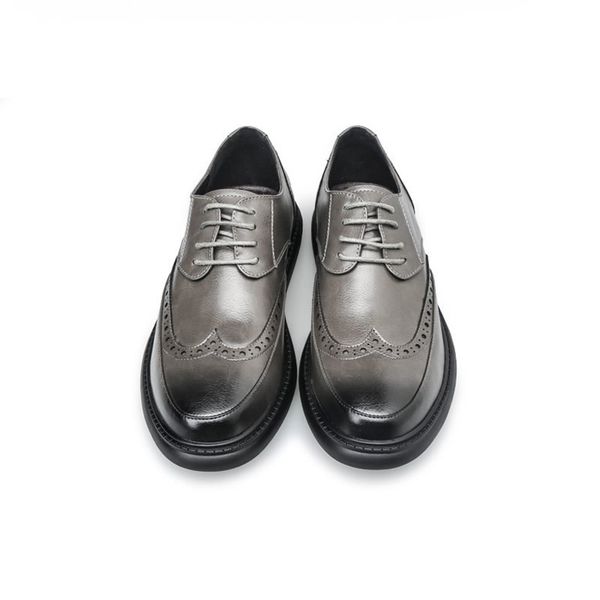 

handmade men dress shoes formal wedding leather shoes retro brogue business office men's flats oxfords, Black
