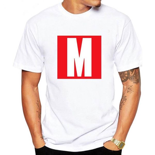 

Summer fashion male T-shirt fashion M printing mens short sleeve t shirt White