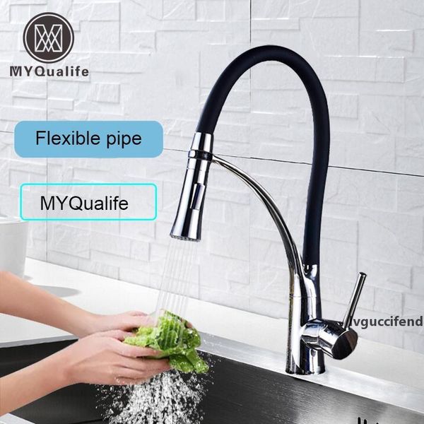 

matte black kitchen sink faucet pull down swivel spout kitchen sink tap deck mounted bathroom and cold water mixers t200423