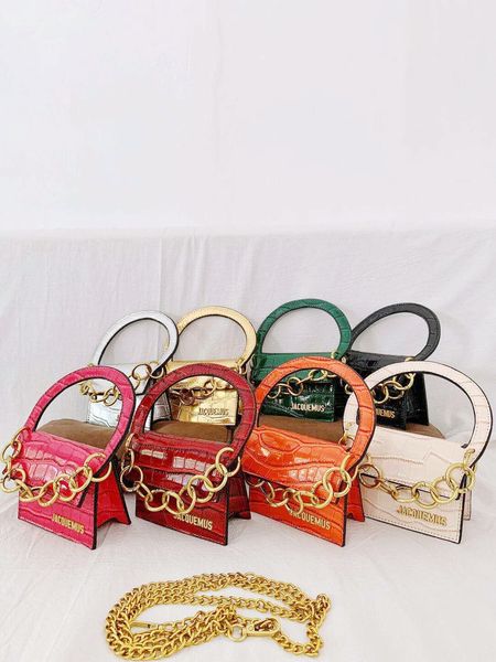 

leather luggage tag 2020 mini metal chain handbag purse ladies leather crocodile pattern bag mini niche design shoulder messenger female bag
