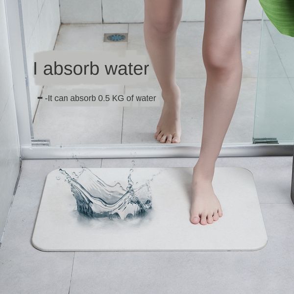 

i69dt diatom mud absorbent foot mat diatomite water tank diatomite bath bathroom door non-slip diatom earth mat toilet sink quick-drying lar