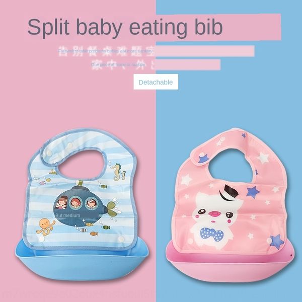 

baby dining silicone napkin napkin detachable silicone anti-saliva stain bib stereo dining bib large size