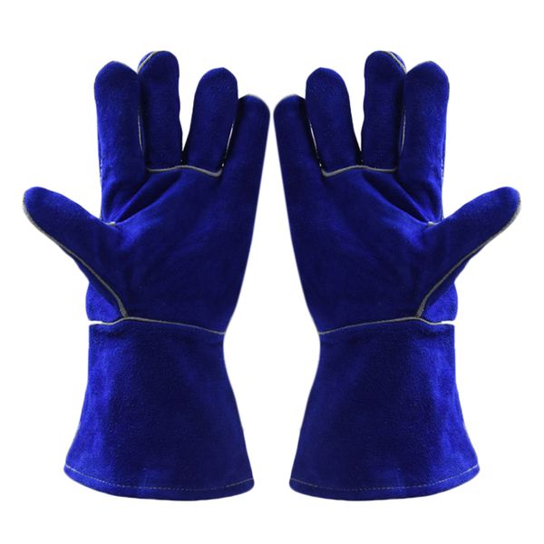 

cowhide leather welding gloves heat/fire resistant, mitts for oven/grill/fireplace/stove- safety gloves for tig welder/mig, long (350mm