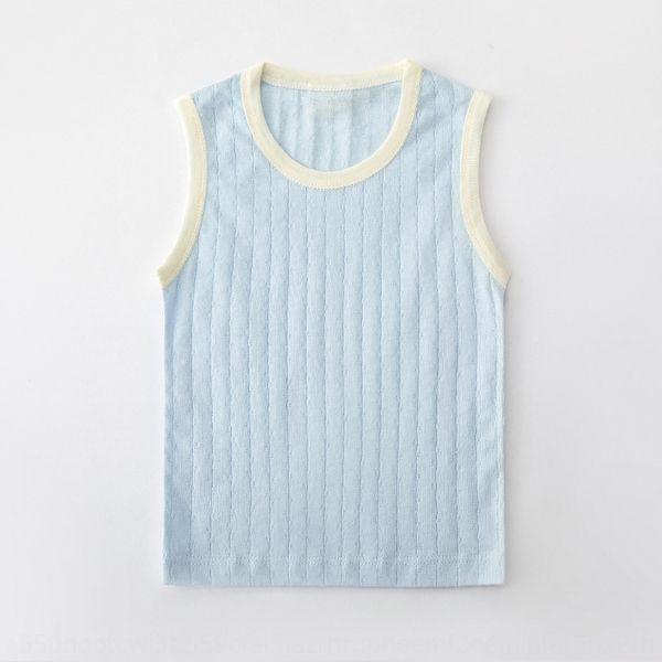 

baby's ultra-thin baby vest vest 0-11 years old children's sleeveless base strap breathable pure cotton, Blue