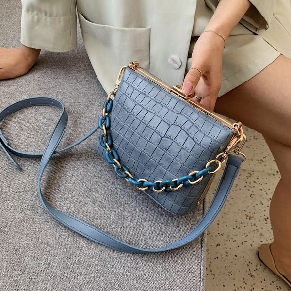 

luxury design chain handbags women crossbody bags 2020 new stone patten totes ladies shoulder messenger bag female purses