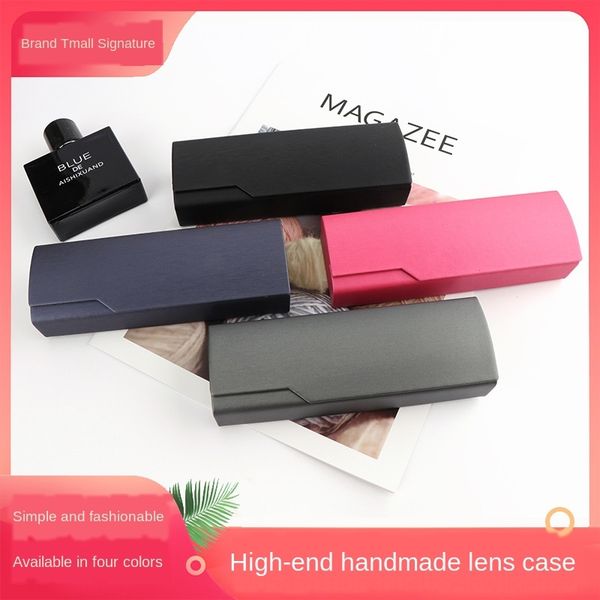 

mercerized myopia low button simple glasses storage box portable anti-pressure myopia storage box, Blue