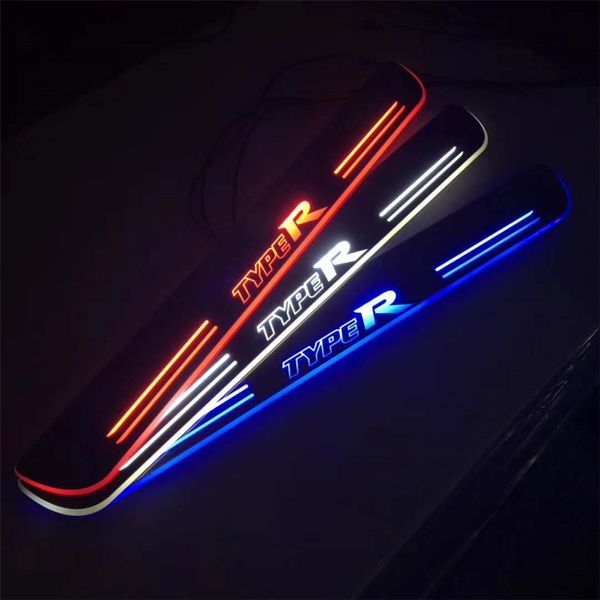 

for honda civic type r 2016 - 2020 moving led welcome pedal car scuff plate pedal threshold door sill pathway light