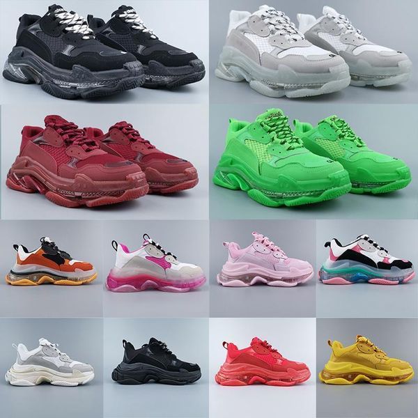 

2020 fashion casual shoes triple -s 17fw paris week show dress shoes luxury triple s sneakers black beige green dad shoes clear soletrainers