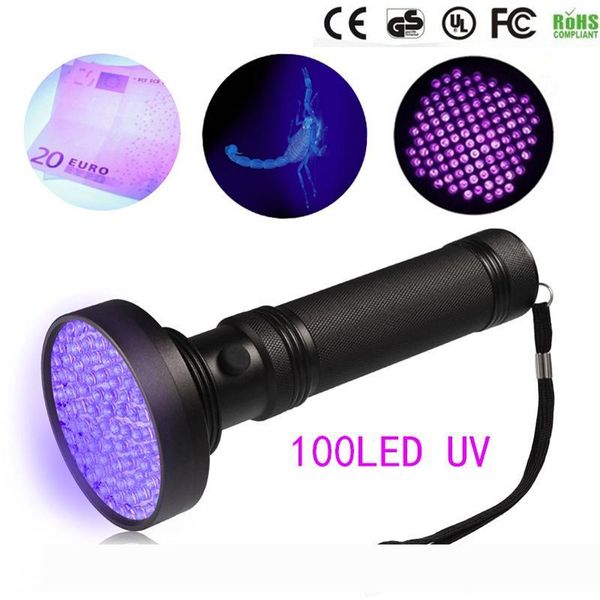 

18w uv black light flashlight 100 led uv light and blacklight for home & l inspection,pet urine & stains led spotlights