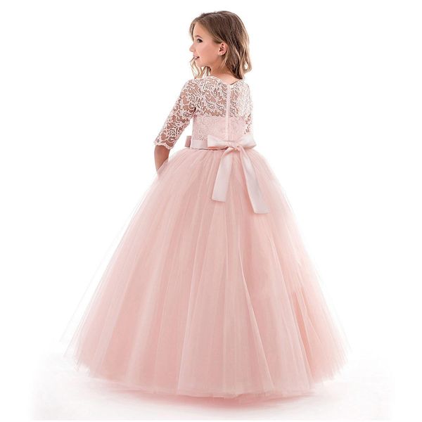 

flower girl dress train and lace for the wedding princess dress for the first communion ball gown vestido comunion costume, Red;yellow