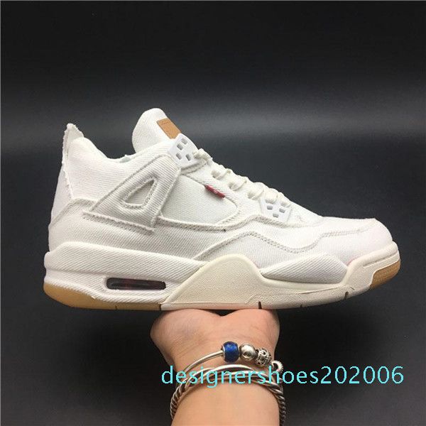 

with denim jeans travis white jean men iv 4s shoes black sports sneakers trainers basketball shoes d06