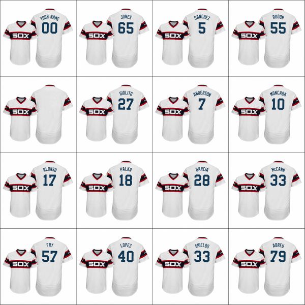

chicago white sox men #79 jose abreu 10 yoan moncada 7 tim anderson women youth anniversary alternate custom jersey, Black