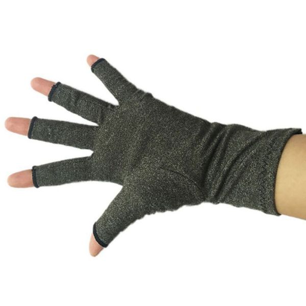 

wrist support half finger compression gloves polyurethane cotton lightweight breathable (arthritis) joint pain relief (therapy) handwear, Black;red