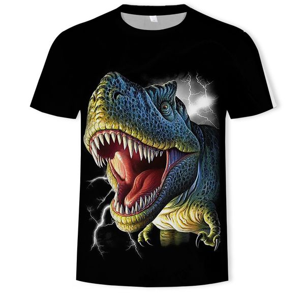 

mensjurassic 3d printing round collar short sleeve cool t-shirt, White;black