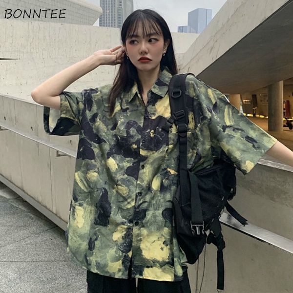 

women's blouses & shirts short sleeve women printed bf loose streetwear plus size harajuku 2021 summer hip hop fashion casual womens, White