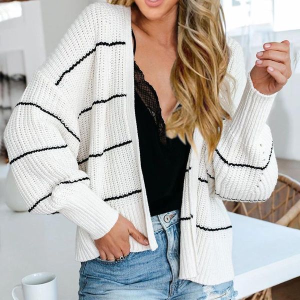 

knitted striped cardigan sweater women loose patchwork coats long batwing sleeve casual outwears mujer coat jumpers, Black;brown