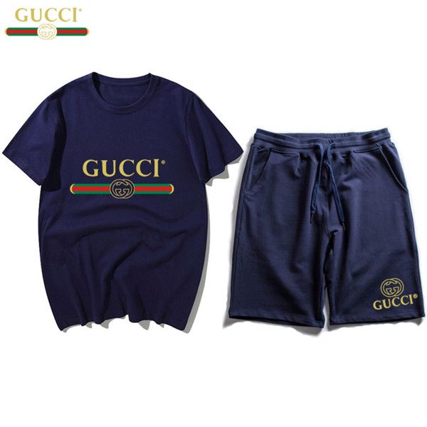 

мужские модельеры tracksuit письма вышивки luxury summer sportswear короткими рукавами пуловер jogger брюки костюмы o-образным вырезом sport, Gray