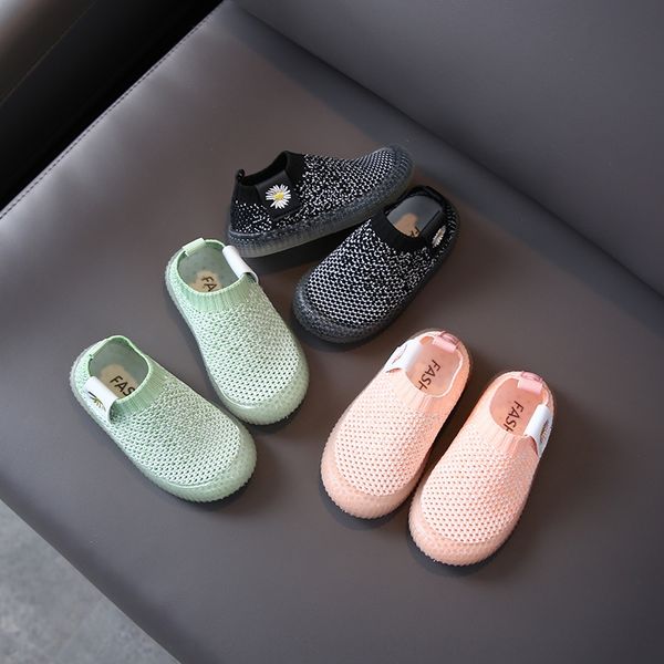 

дети 2020 новый корейский стиль детской сетки мягкое дно дышащий детская обувь детский сад закрытый обувь, Black