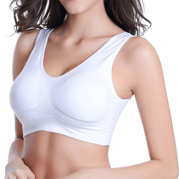 

gym clothing veqking plus size women's u back sports bra,fitness running yoga bra,breathable wireseamless exercise sleep bra, White;black