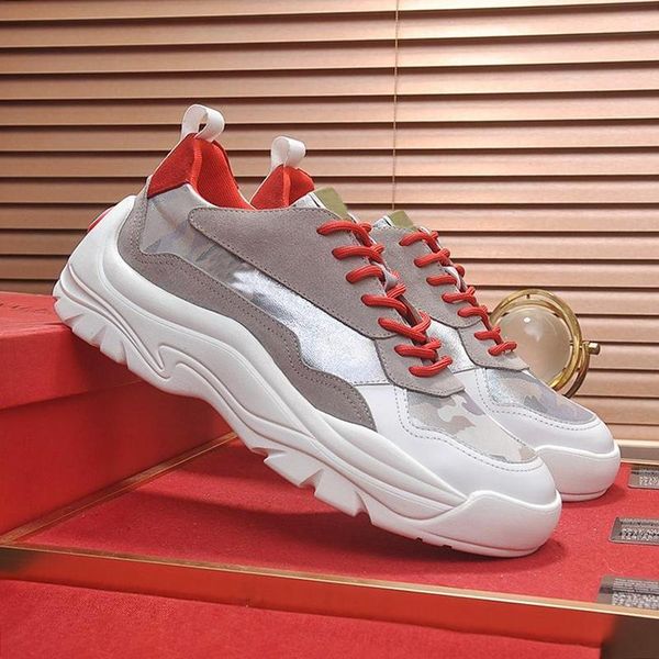 

gumboy calfskin sneaker mens shoes with origin box new arrival footwears design luxury lace -up low casual men shoes, Black