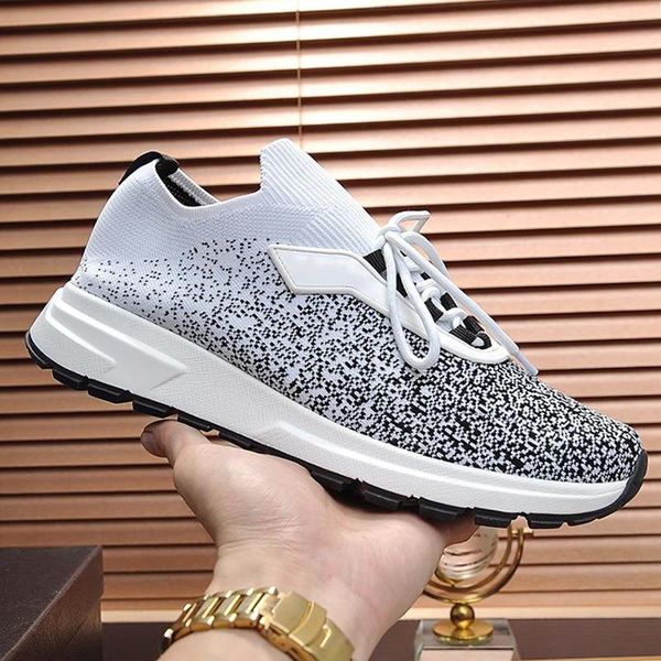 

prax 01 knit fabric sneakers men 's shoes lightweight chunky sneakers breathable air lace -up men shoes scarpe sportive d, Black
