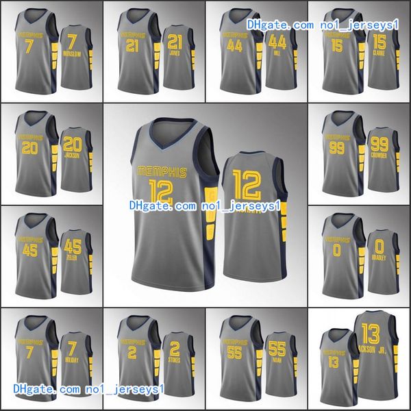 

memphis grizzlies men ja morant jonas valanciunas jaren jackson jr. dillon brooks gray nba custom 2020 jersey, Black