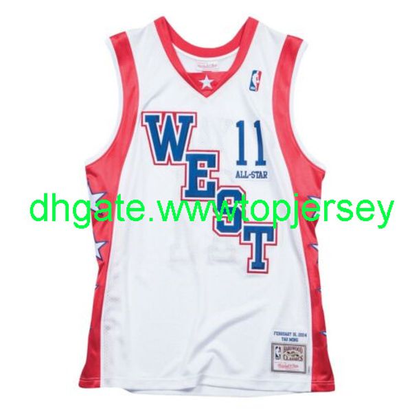 

yao ming #11 mitchell & ness 2004 all-star game jersey throwbacks vest stitched basketball jerseys, Gray