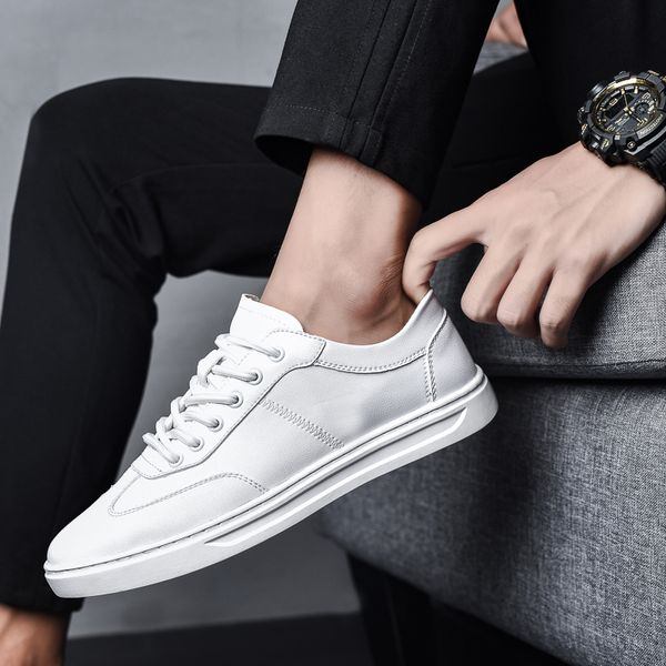 

casual leather sneakers men shoes boys shcool student shoes men black white sneakers new arrival comfortable