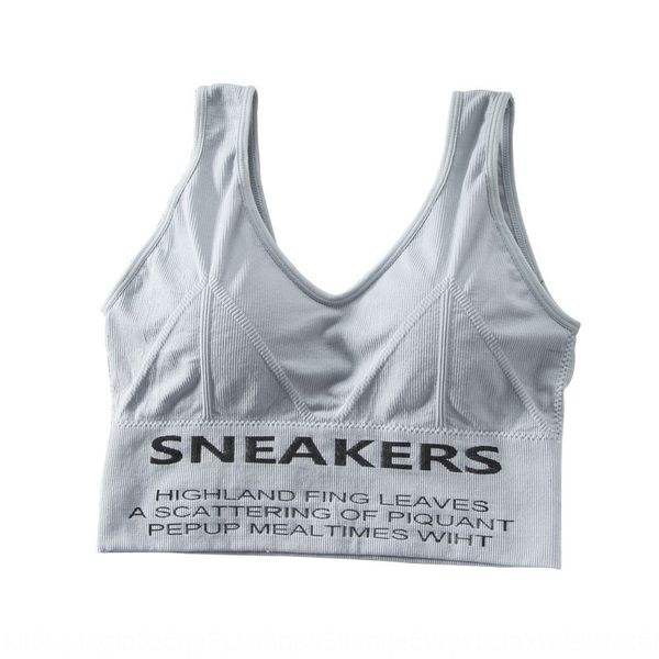 

2020 new sports back bra women's running underwear non-steel ring shockproof underwear vest gathered fitness letter vest for women, White