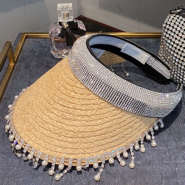 

woven hats empty women sunshade caps avant-garde fashion lady advanced cap uv-resistant beach cap, Blue;gray