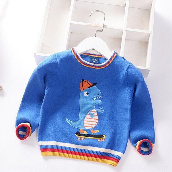 

cm37t boys' sweater tide pullover clothing baby kids korean style foreign style 2020 new children's round collar pullover base shi, Blue