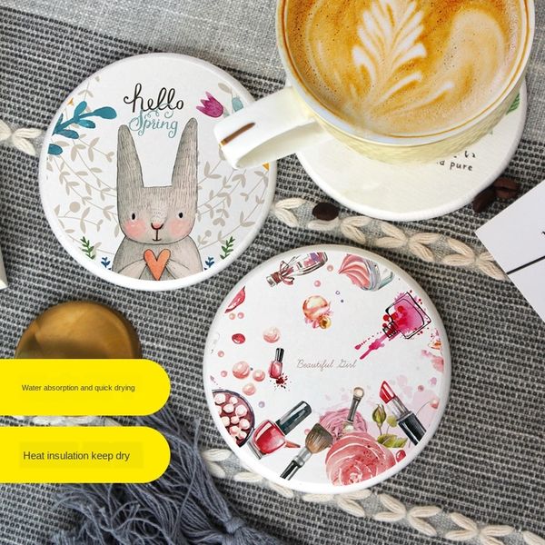 

round diatomite diatomite absorbent pad heat insulation diatom mud coaster fresh heat insulation quick-drying coaster