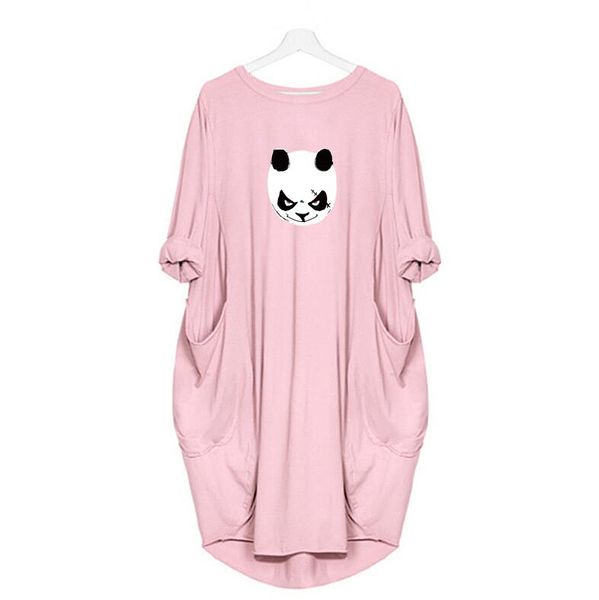 

Fashion Designer Women Printing Cute Animal Pocket Loose Dress Vintage Fall Clothes Party Casual Plus Size 5XL Wholesale