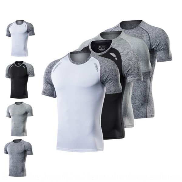 

pn3fl men's tight short-sleeved body shaping light pressure comfortable breathable quick-drying sports running fitness men's tight, Black