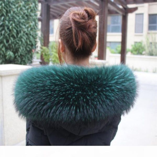

роскошный мужской neck warmer мех шарфы для jacke пальто в winter real raccoon меховой воротник шарф для меха parka женщин шали wraps d19011, Blue;gray