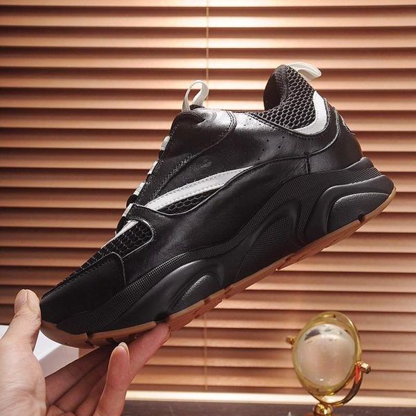 

b22 canvas and calfskin sneaker men 's shoes outdoor walking casual shoes lace -up low breathable men shoes zapatos de, Black