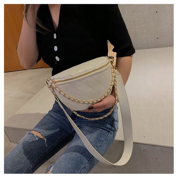 

women's bags 2020 new women's waist bag diamond check chain shoulder bag fashion small black wild shoulder messenger