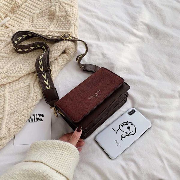 

scrub leather crossbody bags for women 2020 fashion wide strap design shoulder messenger bag ladies travel purses and handbags