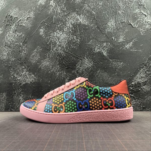

new psychedelic ace sneakers pink black vintage womens shoes for men paris sports womens sneaker luxury trainers chaussures size 44