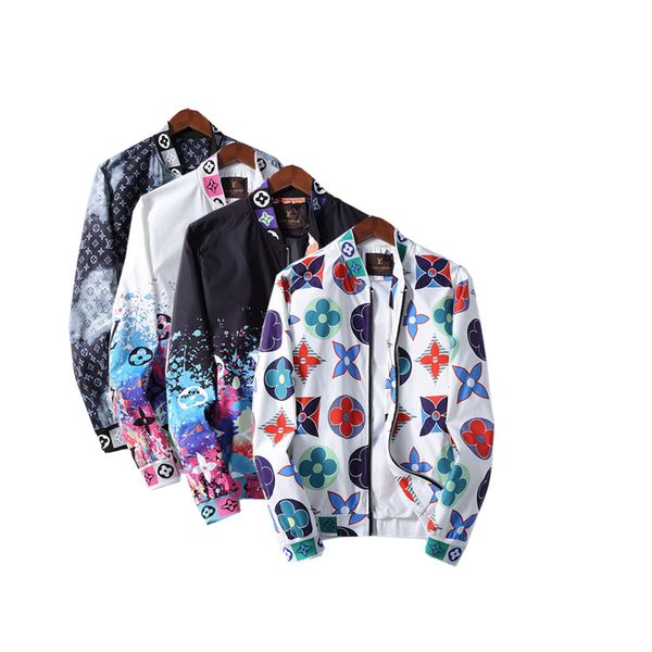 

20ss men bomber jackets fashion rainbow color winter outerwear coats designers windbreaker mens v-neck slim zipper jacket chaqueta hombre, Black;brown