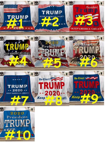 

130*150cm blanket trump 2020 keep america great letters double thicken blanket square throw blanket president election carpet d73003