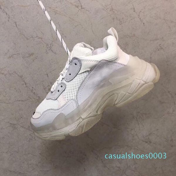 

paris 2020 crystal bottom triple-s casual luxury dad shoes platform triple s sneakers for men women vintage kanye old grandpa trainer c03