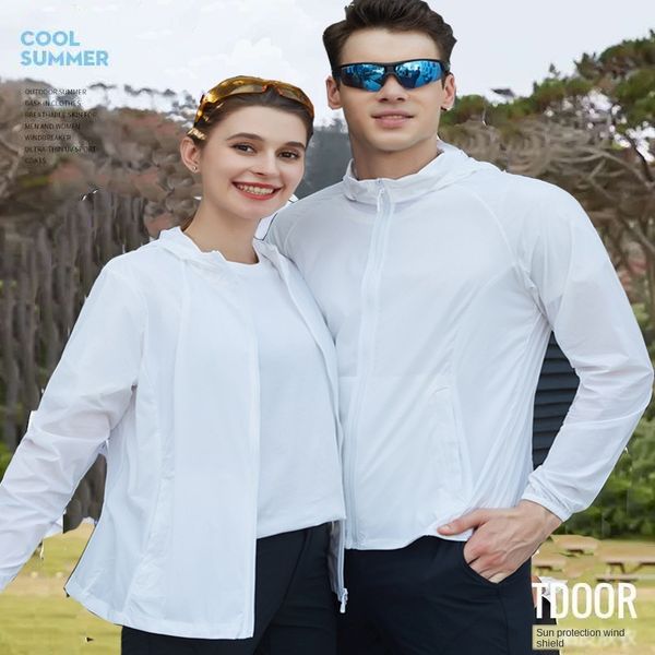 

summer elastic windbreaker sunscreen clothes for couples thin breathable sunscreen clothes outdoor skin coat windbreaker, Gray;blue