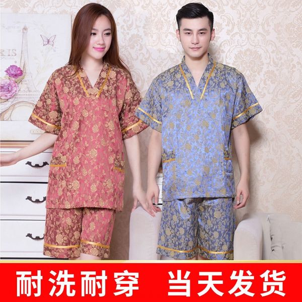 

cotton sweat steaming beauty bathrobe suit men's beauty salon chinese steaming suit high-end women's sauna bath center bathrobe