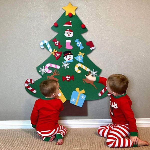 

christmas decorations diy felt tree artificial wall hanging ornaments decoration for year gifts kids toys home