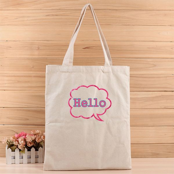 

fashion hello girl and womens casual canvas tote bags suit for shopping,gift,wedding, birthday or anything else