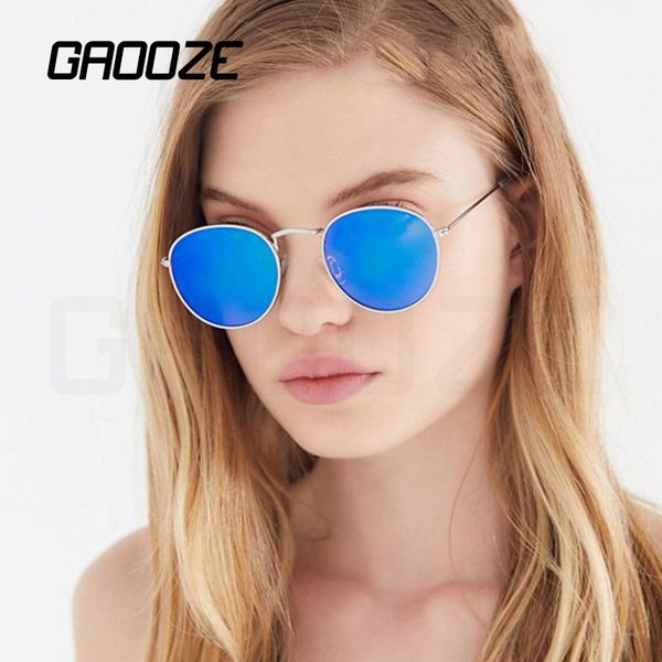 

sunglasses gaooze women round glasses ladies retro women's sunglass anti-glare designer alloy oculos lxd319, White;black