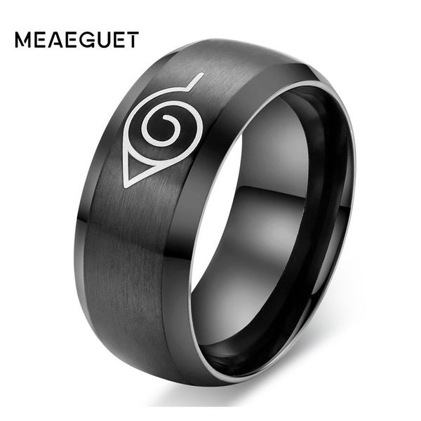 

anime ring stainless steel game friend jewelry black gold color, Golden;silver