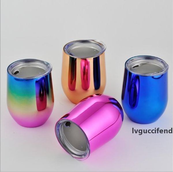 

12oz stainless steel tumbler wine glasses water bottle 2 layer vacuum insulated beer mug wedding party champagne coffee mugs with lid