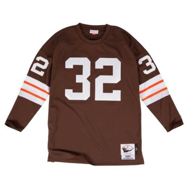 

jim brown mitchell & ness 1964 long sleeve jersey, Gray